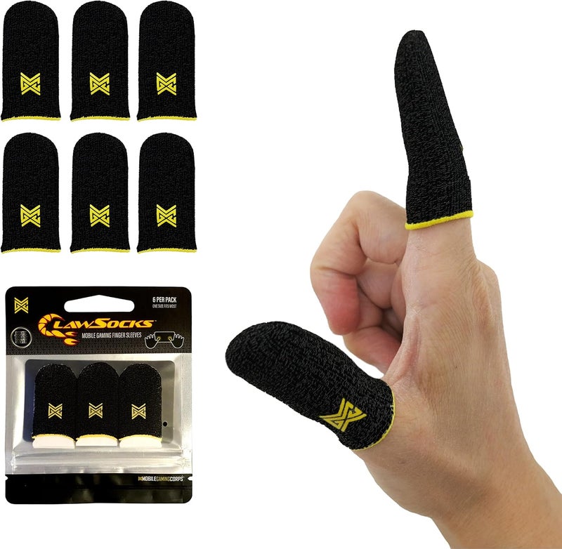MOBILEGAMINGCORPS 6 Pack Mobile Gaming Corps ClawSocks Phone Gaming Finger Sleeves - Carbon - Image 1